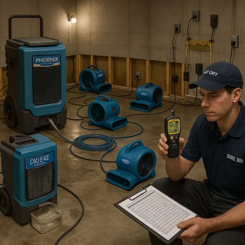 Structural Drying and Dehumidification process in Langley, SC